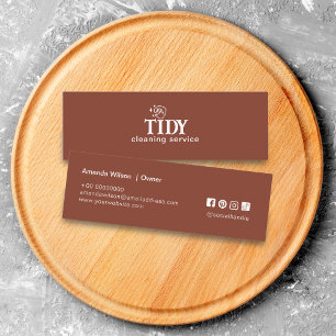 Carte De Visite Mini Service Minimaliste de nettoyage orange brûlé