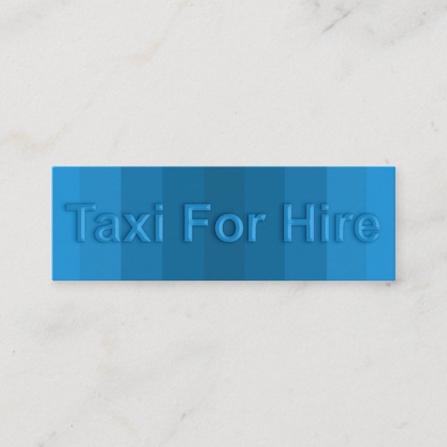 Carte De Visite Mini Signalisation de l'effet de verre transparent Taxi (Devant)