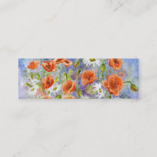 Carte De Visite Mini Signet "de marguerites des pavots n petit"