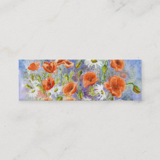 Carte De Visite Mini Signet "de marguerites des pavots n petit"