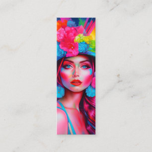 Carte De Visite Mini Signet de portraits floraux de Neon Imaginaire