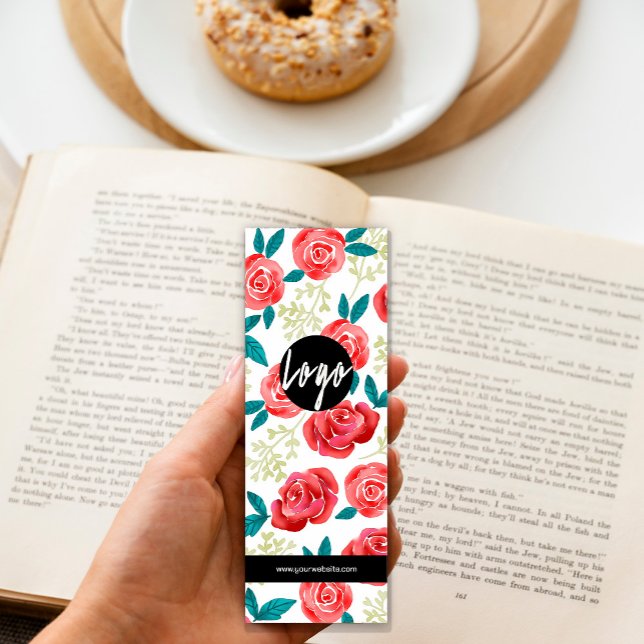 Carte De Visite Mini Signet Fleurs vives dessinées à la main (Hand drawn eucalyptus flower bouquet #bookmark #colorful #floralbookmark #zazzlemade #brightflowers)