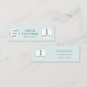 Carte De Visite Mini Simple BON DE BOISSON Logo d'entreprise