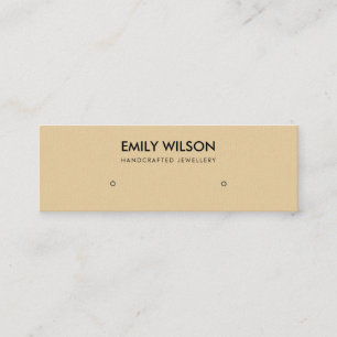 CARTE DE VISITE MINI SIMPLE CHIC OCHRE KRAFT STUD EARRY LOGO