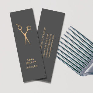 Carte De Visite Mini Simple Élégant Chic Faux foncé Gold Hair Styliste