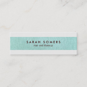 Carte De Visite Mini Simple moderne Aqua Linen Cosmetologie Minimaliste