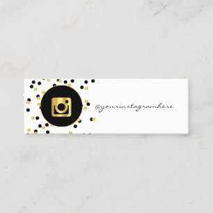 Carte De Visite Mini Simple moderne blanc, points, Instagram médias soc