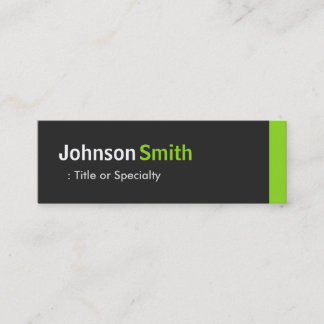 Carte De Visite Mini Simple Noir simple et vert menthe