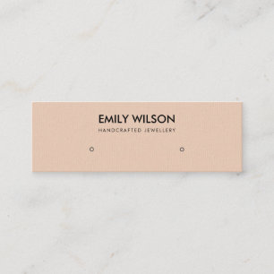 CARTE DE VISITE MINI SIMPLE PEACH PINK KRAFT STUD EARRÊT AFFICHER LOGO