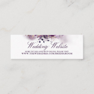 Carte De Visite Mini Site mariage Fleurs pourpres d'aubergine