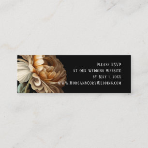 Carte De Visite Mini Site web de Mariage Floral Vieux Monde RSVP