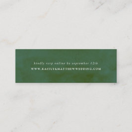 Carte De Visite Mini Site Web du Mariage d'aquarelle verte