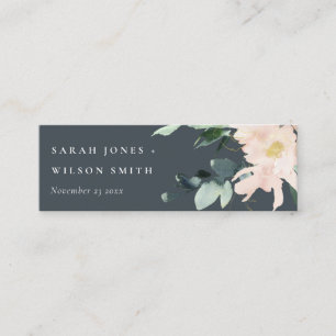 CARTE DE VISITE MINI SITE WEB MARIAGE DE COULEUR D'EAU FLORALE BLEU GRA
