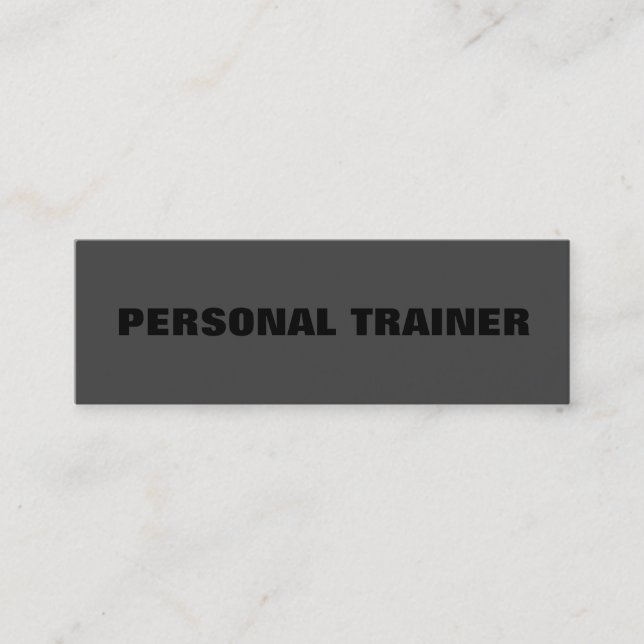 Carte De Visite Mini Slim Black Out Personal Trainer Fitness (Devant)