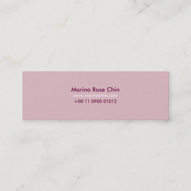 Carte De Visite Mini Slim Pink Business Card (Devant)