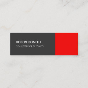 Carte De Visite Mini Spécial Gris Rouge Unique Élégant Standard