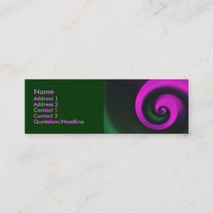 Carte De Visite Mini Spirale verte rose