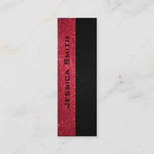 Carte De Visite Mini Style moderne luxe rouge gliterie look