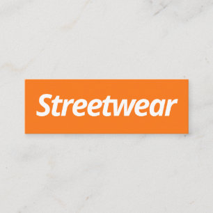 Carte De Visite Mini Style urbain de rue de streetwear blanc orange