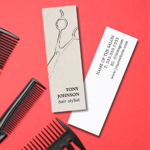 Carte De Visite Mini Stylo minimaliste moderne pour cheveux beige