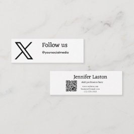 Carte De Visite Mini suivre twitter X nom d'utilisateur médias sociaux 