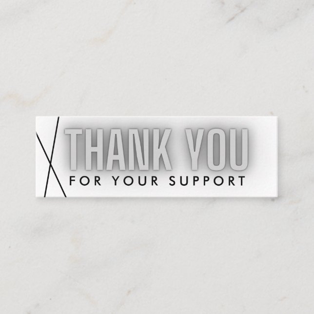 Carte De Visite Mini Support géométrique Merci noir (Devant)