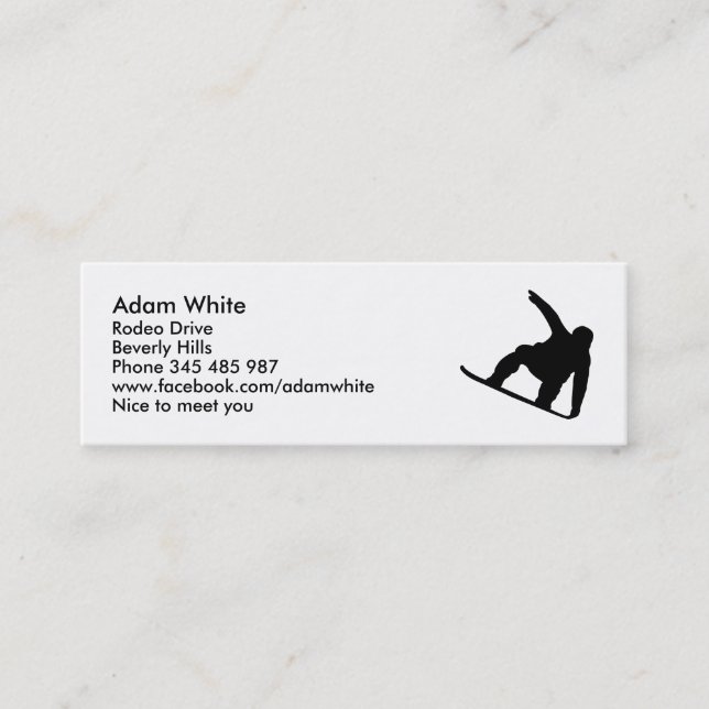 Carte De Visite Mini Surfeur (Devant)