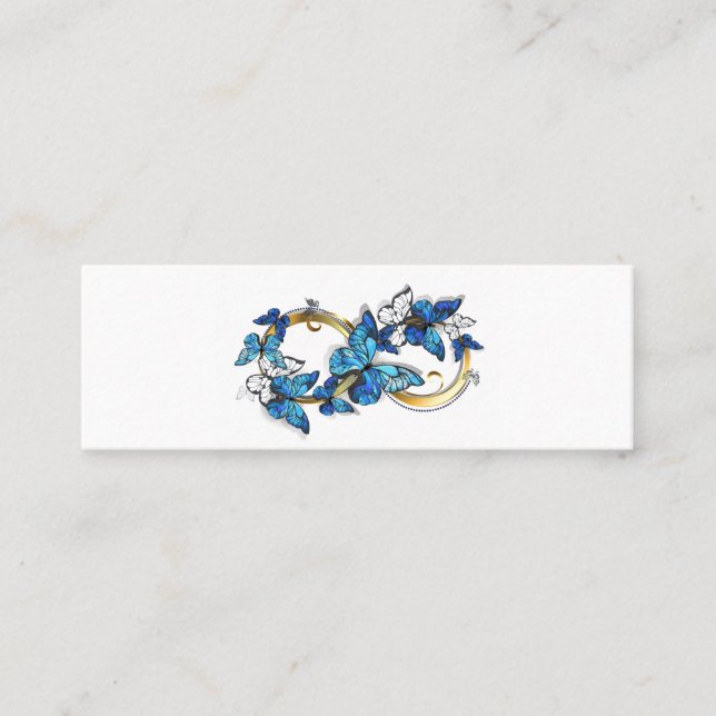 Carte De Visite Mini Symbol Infinity of Blue Morpho Butterflies (Devant)