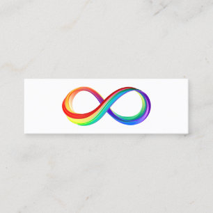 Carte De Visite Mini Symbole de l'infini arc-en-ciel stratifié