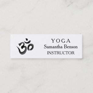 Carte De Visite Mini Symbole OM noir et blanc élégant Instructeur de Yo