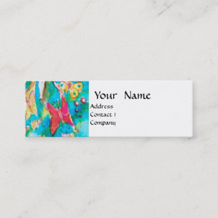 Carte De Visite Mini TAILLE DE LA FILE DE GRAPE Fleurs Papillons Floral