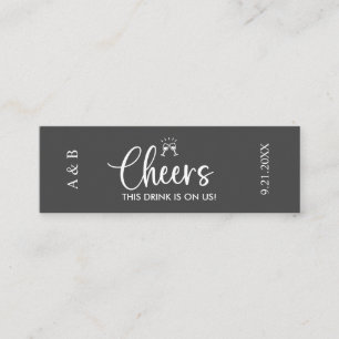 Carte De Visite Mini Tchin Boisson Offerte Mariage Billet Boisson Gris
