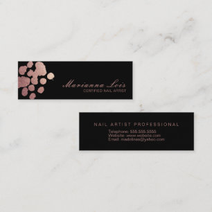 Carte De Visite Mini Technicienne en onglerie Artiste de salon Rose Gol