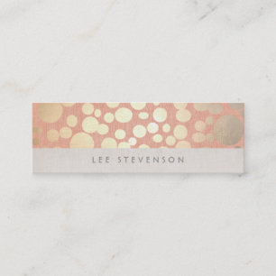 Carte De Visite Mini Tendance Gold Cercles Peach Linen Look
