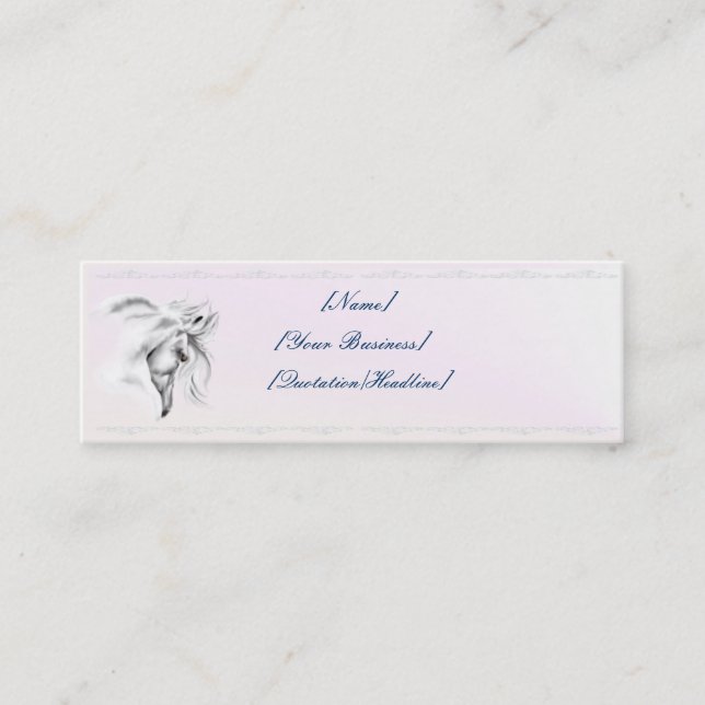 Carte De Visite Mini Tête de cheval blanc (Devant)