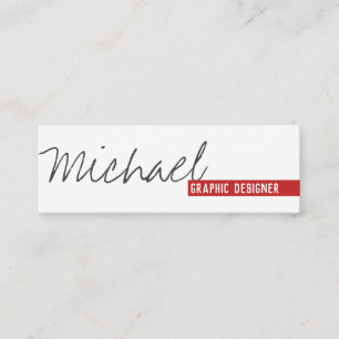 Carte De Visite Mini Texte manuscrit gras rouge