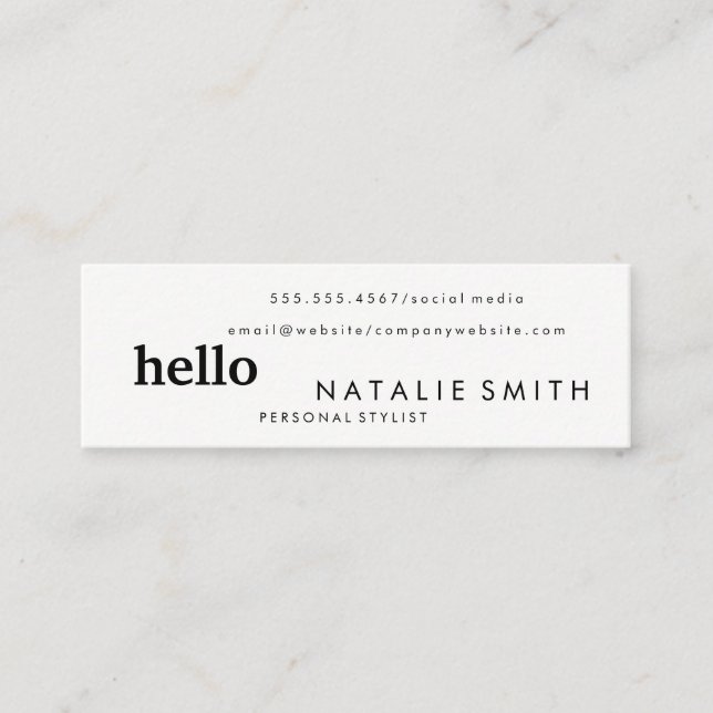 Carte De Visite Mini Texte mixte (Devant)