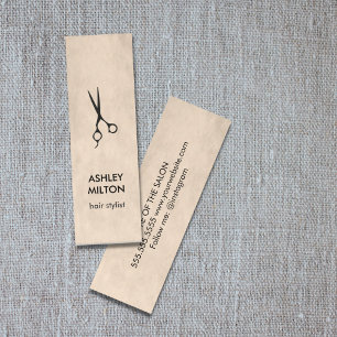 Carte De Visite Mini Texture minimale élégante Ciseaux noirs cheveux