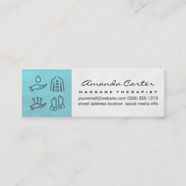 Carte De Visite Mini Thérapeute de massage | Acupuncture Médecine holis (Devant)