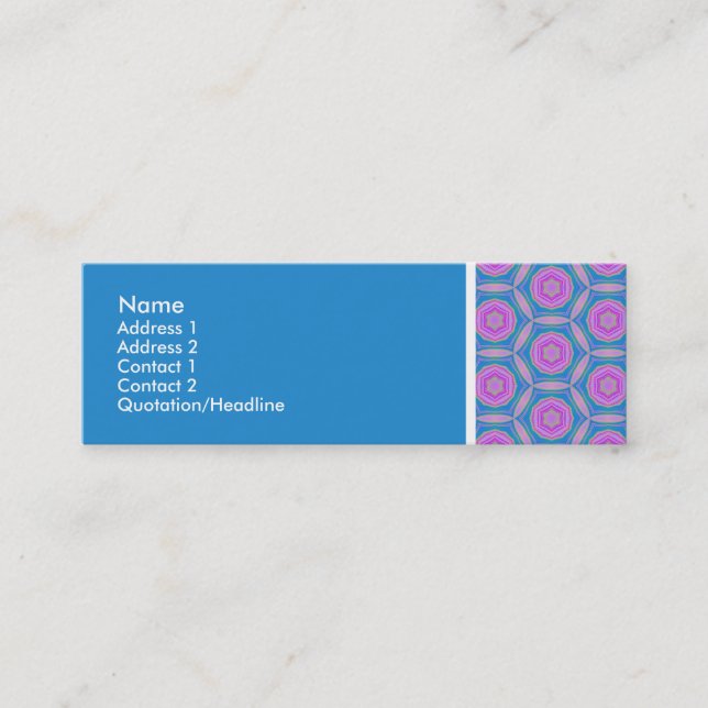 Carte De Visite Mini Ton textuel - Terrazzo Motif - Bleu (Devant)