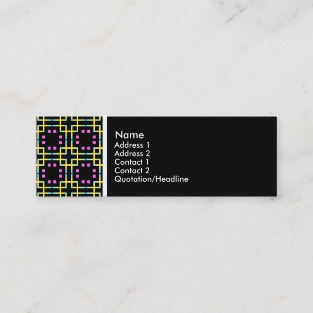 Carte De Visite Mini Ton texture - Terrazzo Motif 012 - Noir (Devant)