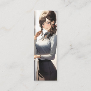 Carte De Visite Mini Travailleur de bureau pour fille Anime