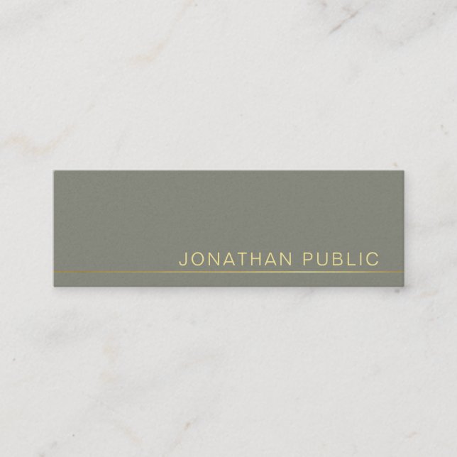 Carte De Visite Mini Trending Moderne Elegant Green Pearl Finish Luxe (Devant)