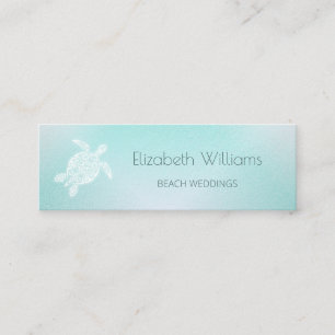 Carte De Visite Mini Turquoise blanche