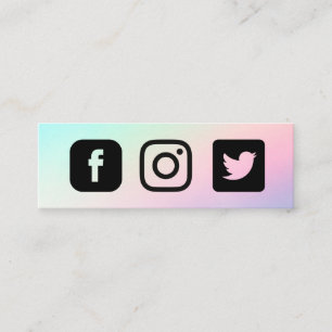 Carte De Visite Mini Twitter Facebook Custom Pastel Instagram