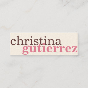 Carte De Visite Mini Typographie finale d'ecru de rose d'échange de