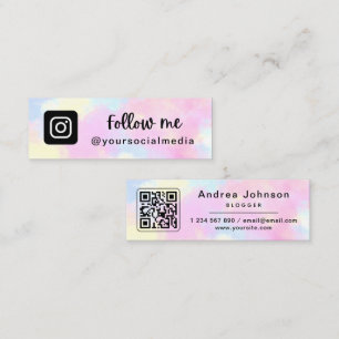 Carte De Visite Mini Unicorn Tie Dye Instagram tendance Suivre le code 