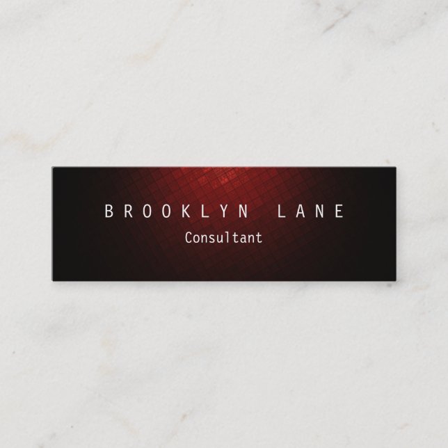 Carte De Visite Mini Unique rouge foncé Plaine propre mince (Devant)