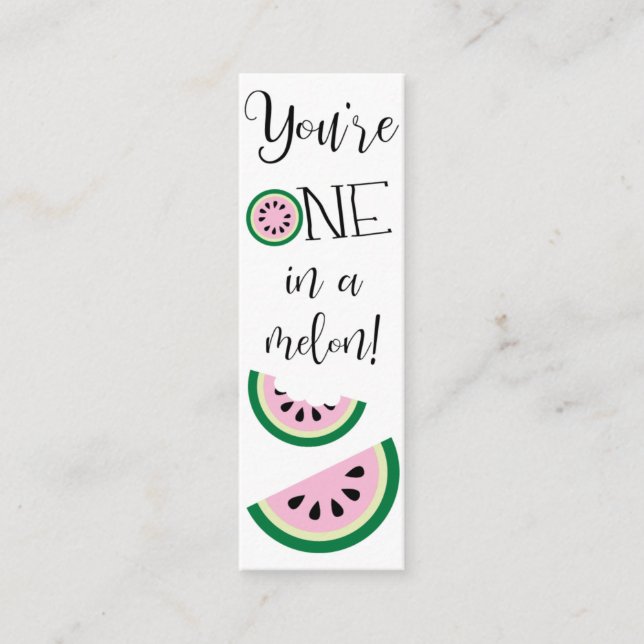 Carte De Visite Mini Valentine's You're One in a Melon ! Mini Signet (Devant)