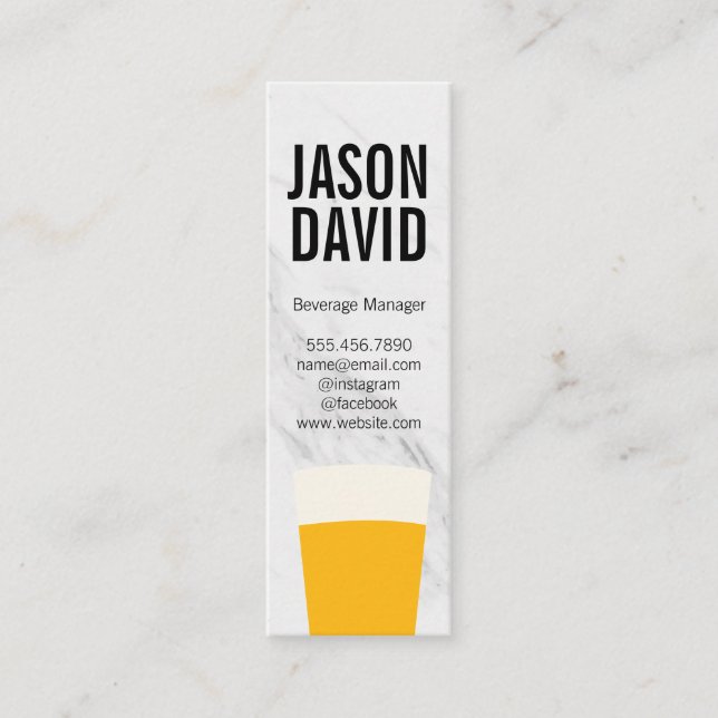 Carte De Visite Mini Variation de la pinte de marbre de bière (Devant)